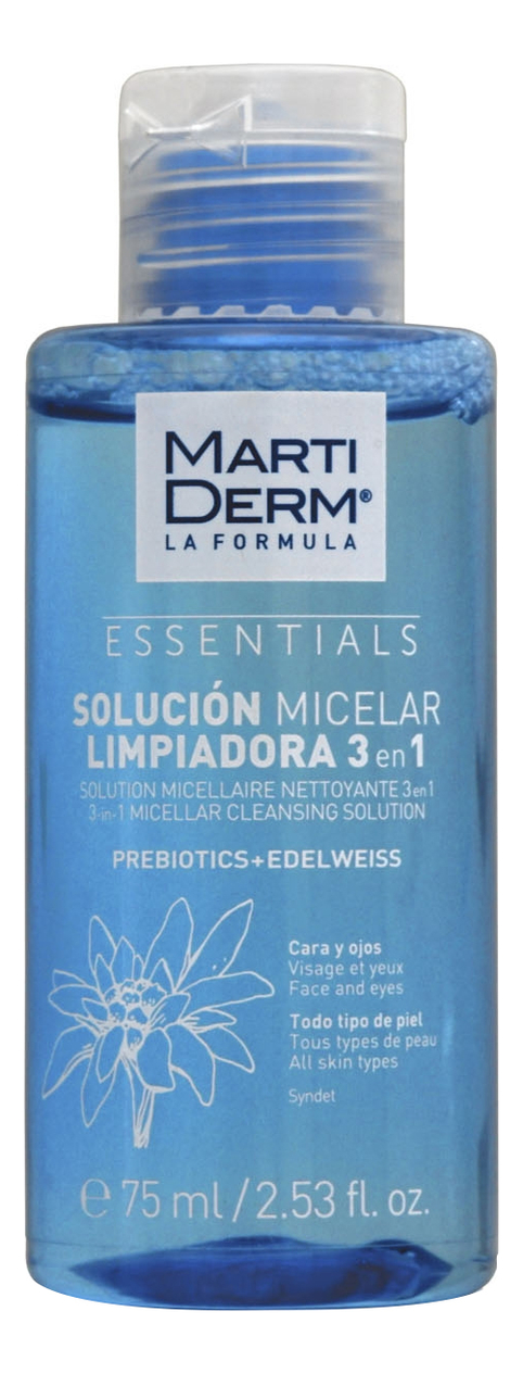 

Мицеллярный очищающий раствор для лица 3 в 1 Essentials Micelar Cleansing Solution: Раствор 75мл, Мицеллярный очищающий раствор для лица 3 в 1 Essentials Micelar Cleansing Solution