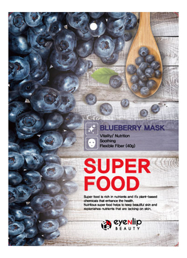 Тканевая маска для лица с экстрактом черники Super Food Blueberry Mask 23мл