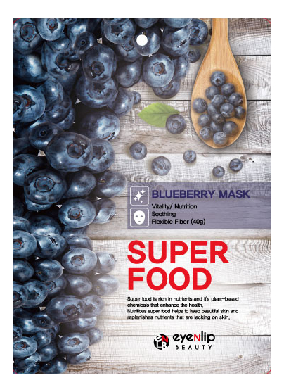 

Тканевая маска для лица с экстрактом черники Super Food Blueberry Mask 23мл
