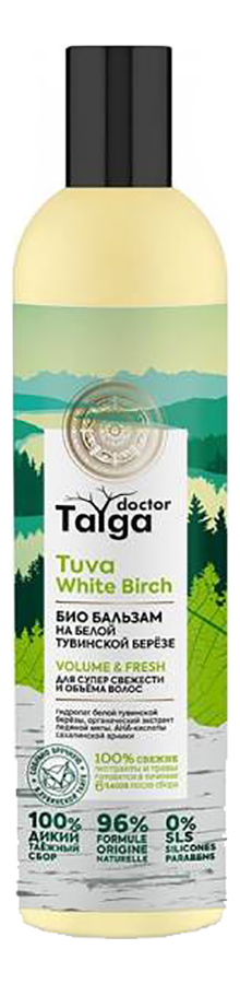 Био бальзам для волос Doctor Taiga Tuva White Birch 400мл бальзам био освежающий для супер свежести и объема волос doctor taiga tuva white birch 400мл х 2шт