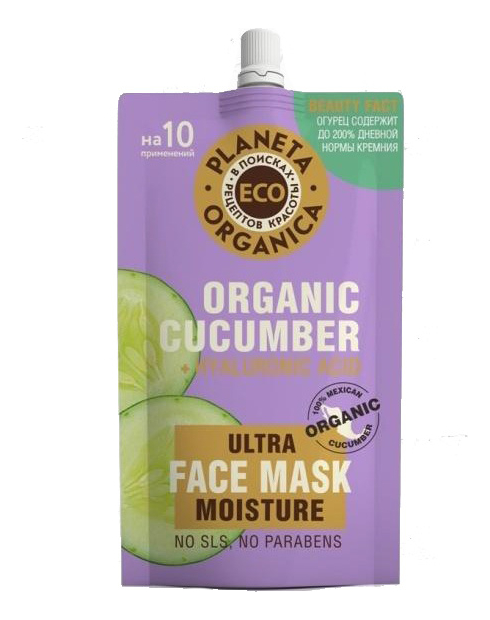 

Увлажняющая маска для лица с экстрактом огурца Eco Organic Cucumber Ultra Moisture Face Mask 100мл