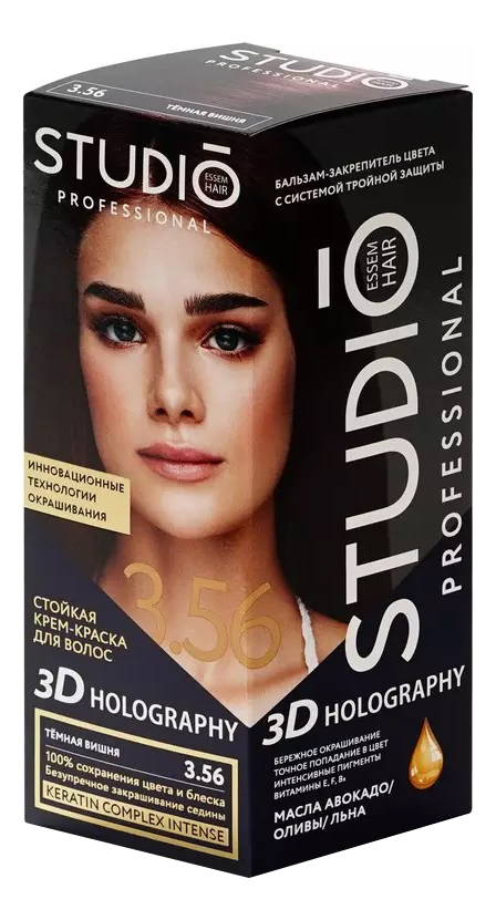 

Стойкая крем-краска для волос 3D Holography 40/60/15мл: 3.56 Темная вишня, Стойкая крем-краска для волос 3D Holography 40/60/15мл