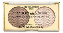 Revolution PRO Бронзер и хайлайтер для лица Sculpt & Glow 2г