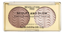 Revolution PRO Бронзер и хайлайтер для лица Sculpt & Glow 2г