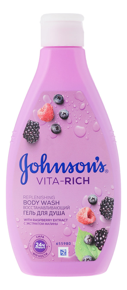 Гель для душа с экстрактом малины Johnson's Vita-Rich Replenishing Body Wash 250мл