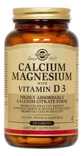 SOLGAR Биодобавка Кальций и магний с витамином D3 Calcium Magnesium With Vitamin 150 таблеток