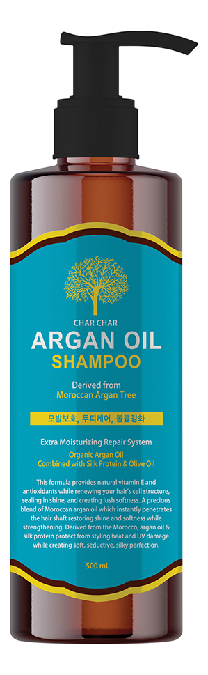 

Шампунь для волос с аргановым маслом Char Char Argan Oil Shampoo: Шампунь 500мл, Шампунь для волос с аргановым маслом Char Char Argan Oil Shampoo