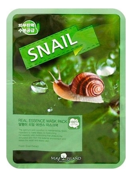 Тканевая маска для лица с муцином улитки Real Essence Snail Mask Pack 25мл