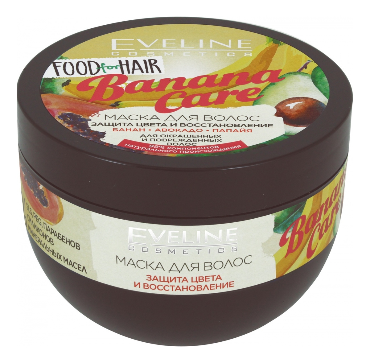 

Маска для окрашенных и поврежденных волос Food For Hair Banana Care: Маска 500мл, Маска для окрашенных и поврежденных волос Food For Hair Banana Care