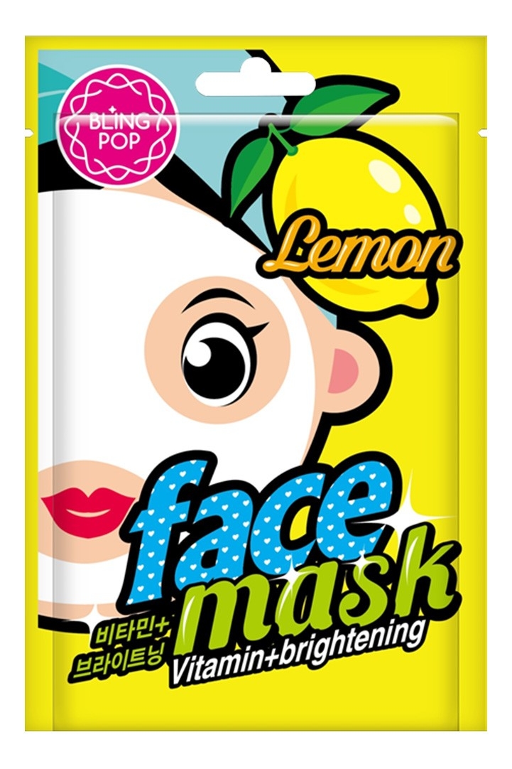 Тканевая витаминная маска с экстрактом лимона Face Mask Lemon Vitamin & Brightening 20мл