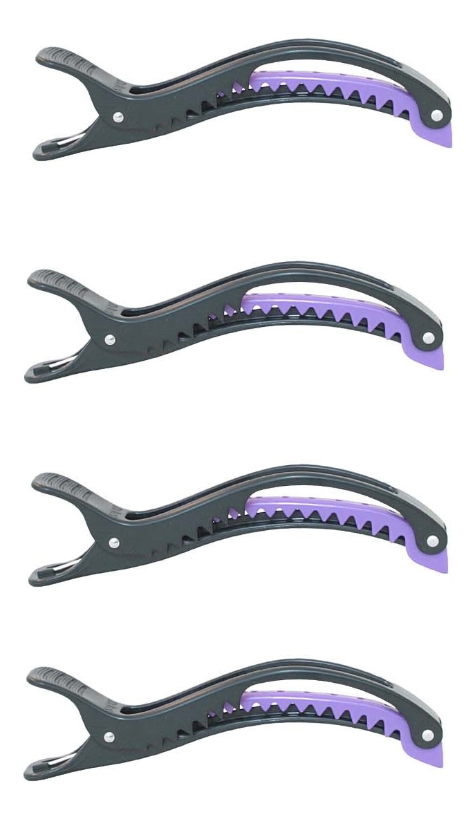 Зажим для волос Penguin Clip 4шт: Black-Purple