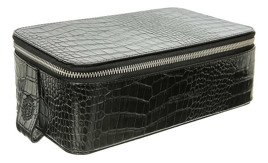 Прямоугольная косметичка на молнии Regency Box Bag Black Crocodile