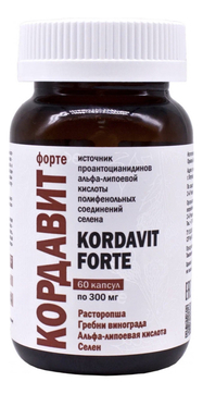 Комплекс активных компонентов с мощными антиоксидантными и гепатопротекторными свойствами Kordavit Forte 60шт