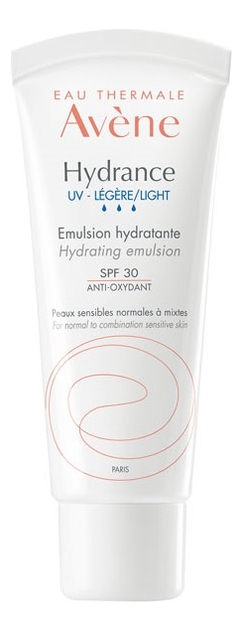 эмульсия для лица увлажняющая spf30 hydrance uv legere avene авен 40мл Легкая увлажняющая эмульсия Hydrance UV Legere Emulsion Hydratante SPF30 40мл