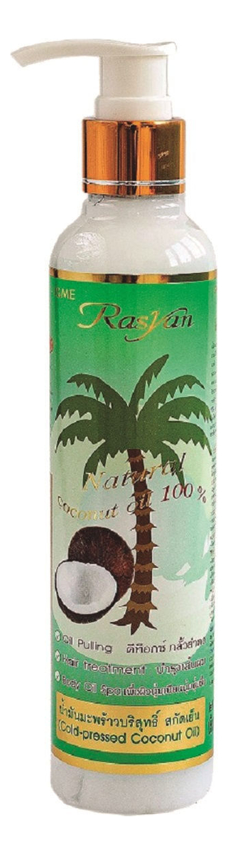 

Кокосовое масло для волос и тела Rasyan Natural Coconut Oil 100%: Масло 200мл (с дозатором), Кокосовое масло для волос и тела Rasyan Natural Coconut Oil 100%
