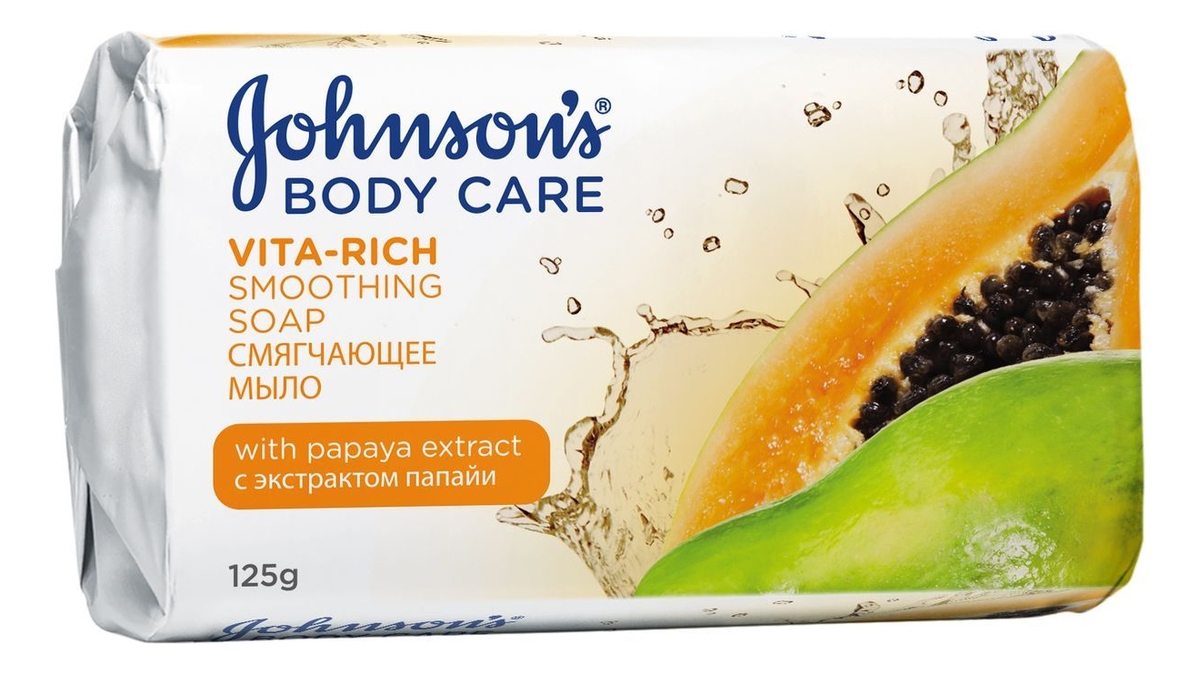 Смягчающее мыло с экстрактом папайи Johnson's Vita-Rich Smoothing Soap 125г