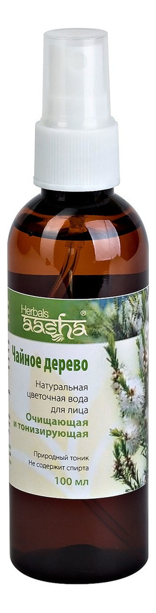 Натуральная цветочная вода для лица очищающая и тонизирующая Чайное дерево 100мл