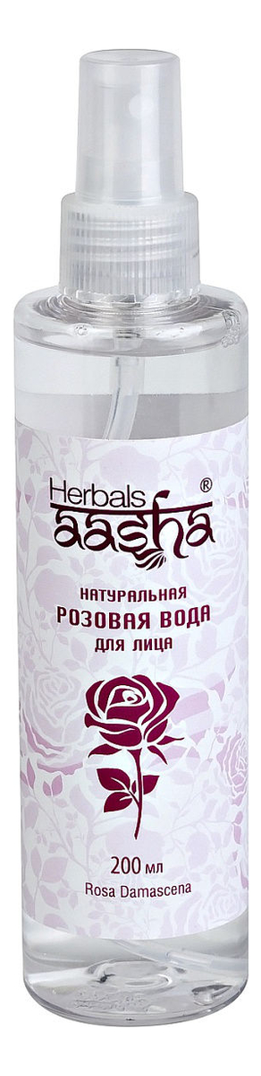 Купить Натуральная розовая вода для лица Rosa Damascena 200мл: Спрей, Aasha Herbals
