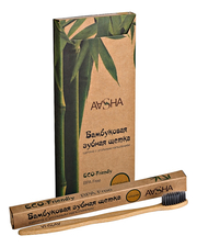 Aasha Herbals Бамбуковая зубная щетка с угольным напылением Eco-Friendly BPA Free (средняя)