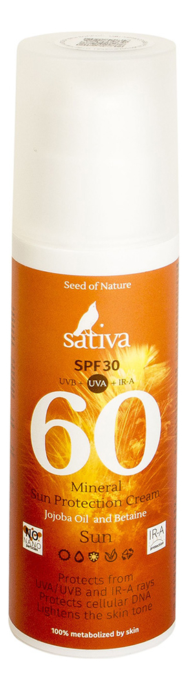 Купить Минеральный солнцезащитный крем для лица и тела Sun Mineral Sun Protection Cream No60 SPF30 150мл, Sativa