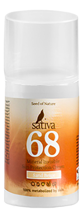 Купить Минеральный солнцезащитный крем для лица с тонирующим эффектом Sun Mineral Invisible Sun Protection SPF30 No68 50мл: Sand Beige, Sativa