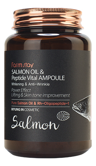 Ампульная сыворотка для лица с лососевым маслом и пептидами Salmon Oil & Peptide Vital Ampoule 250мл восстанавливающая сыворотка с лососевым маслом salmon oil revitalizing ampoule 50мл