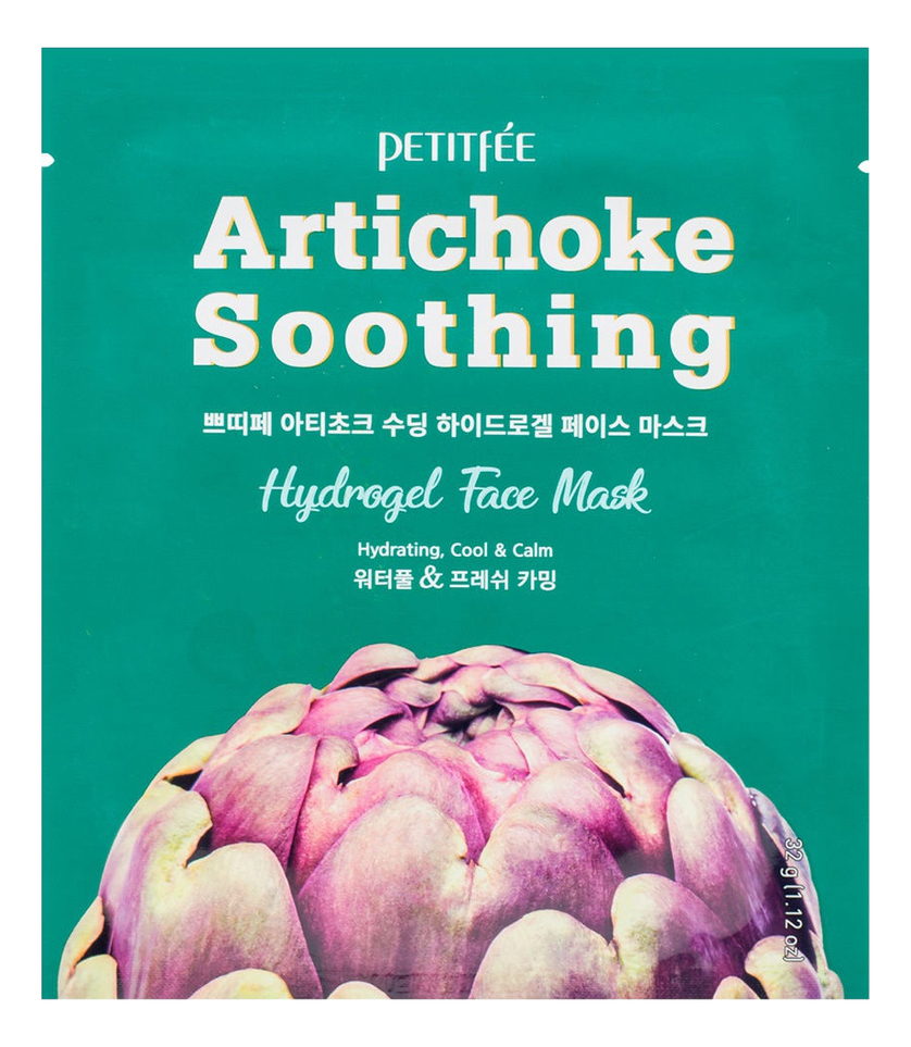 Гидрогелевая маска для лица с артишоком Artichoke Soothing Hydrogel Face Mask 32г: Маска 1шт petitfee artichoke soothing hydrogel face mask