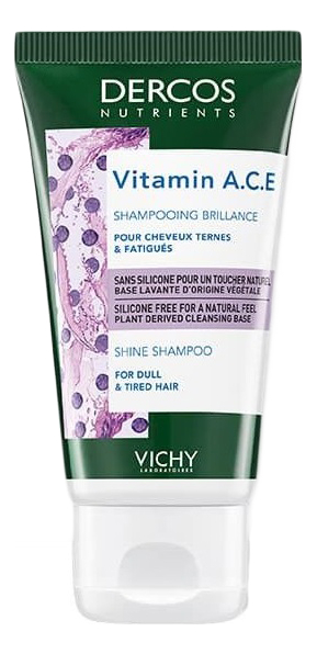 

Шампунь для блеска волос Dercos Nutrients Vitamin A.C.E Shampoo: Шампунь 50мл, Шампунь для блеска волос Dercos Nutrients Vitamin A.C.E Shampoo