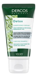 

Глубоко очищающий шампунь Dercos Nutrients Detox Shampoo: Шампунь 50мл, Глубоко очищающий шампунь Dercos Nutrients Detox Shampoo