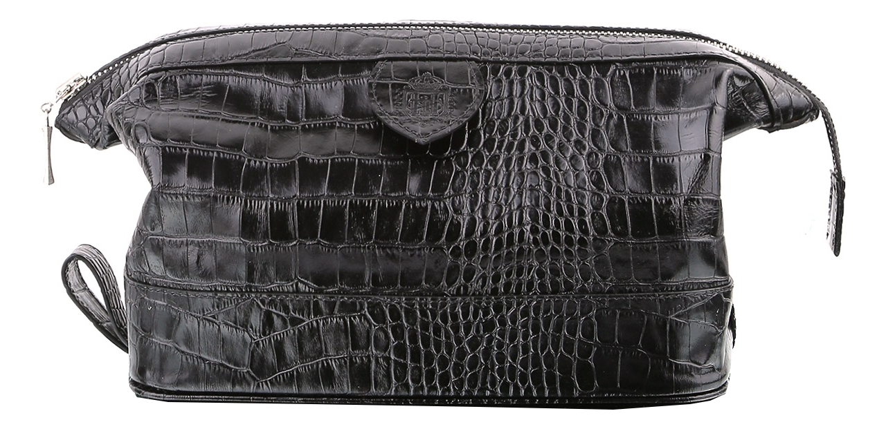 Косметичка на молнии Gentleman's Wash Bag Black Crocodile