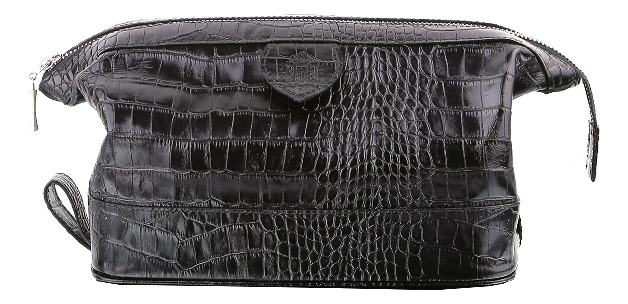 

Косметичка на молнии Gentleman's Wash Bag Black Crocodile