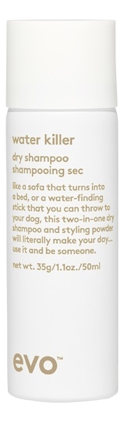 Сухой шампунь-спрей для волос Water Killer Dry Shampoo: Шампунь-спрей 50мл сухой шампунь спрей evo water killer dry shampoo 50 мл