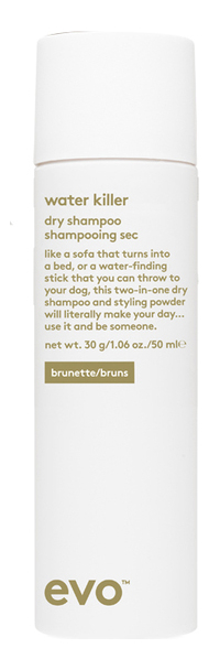 

Сухой шампунь-спрей для темных волос Water Killer Dry Shampoo Brunette: Шампунь-спрей 50мл, Сухой шампунь-спрей для темных волос Water Killer Dry Shampoo Brunette
