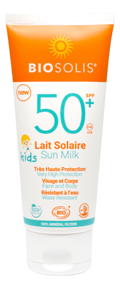 

Детское солнцезащитное молочко для лица и тела Kids Sun Milk SPF50+ 100мл