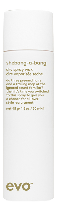 Сухой спрей-воск для укладки волос Shebang-A-Bang Dry Spray Wax: Спрей-воск 50мл воск для укладки волос evo [пиф паф] сухой спрей воск shebang a bang dry spray wax