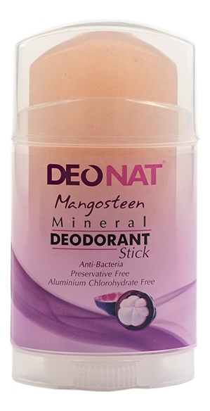 Дезодорант-кристалл с соком мангостина Mangosteen Mineral Deodorant Stick: Дезодорант 100г дезодорант кристалл с соком алоэ вера aloe mineral deodorant stick 100г плоский