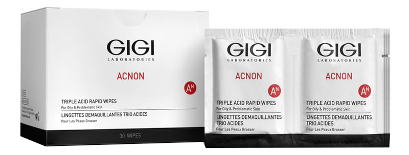 Салфетки-пилинг для лица Acnon Triple Acid Rapid Wipes 30шт gigi салфетка пилинг трехкислотная triple acid rapid wipe 30 шт gigi acnon