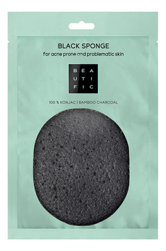 Спонж конняку c бамбуковым углем для проблемной и склонной к появлению прыщей кожи Black Sponge