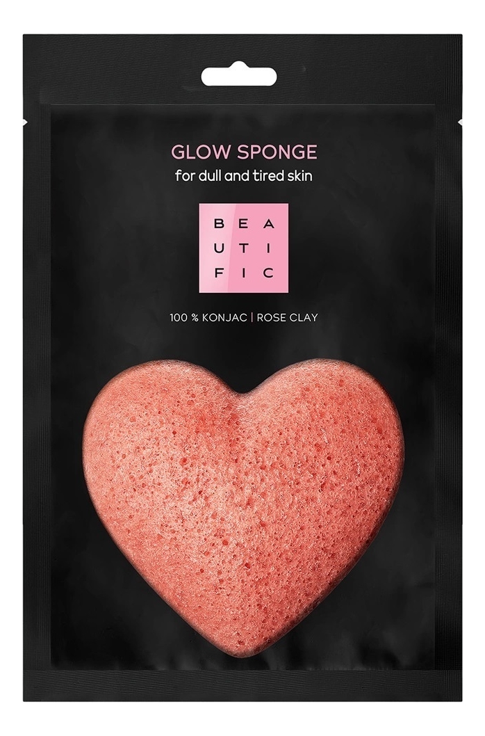 

Спонж конняку с розовой глиной для сияния кожи лица Glow Sponge