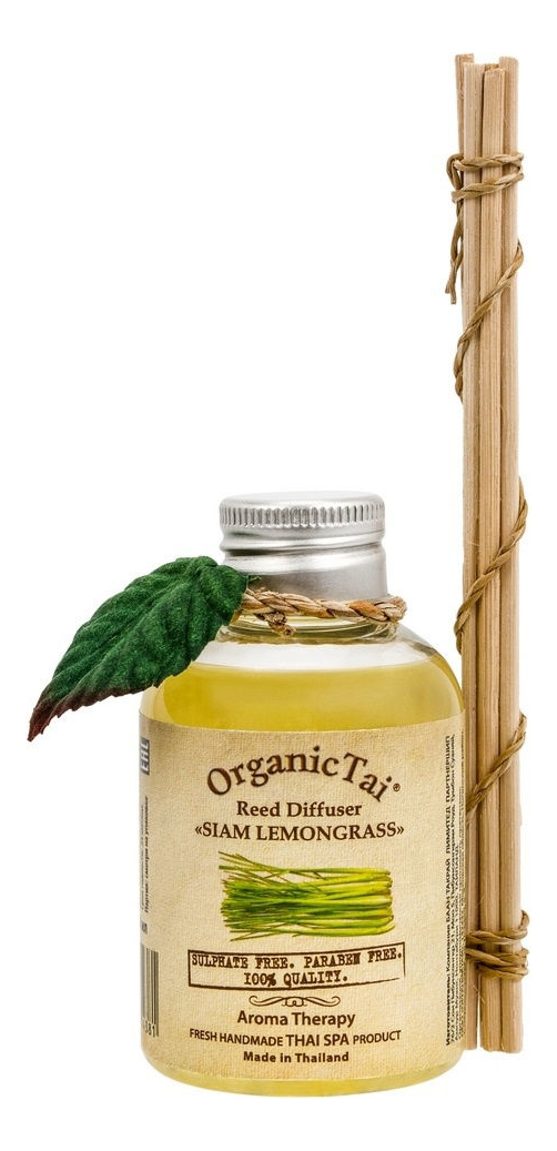 Купить Ароматический диффузор Reed Diffuser Siam Lemongrass 100мл, Organic Tai