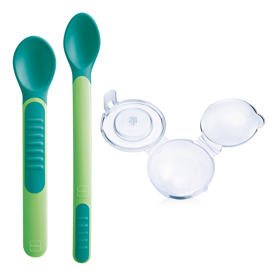 

Детские ложки с защитным контейнером Feeding Spoons & Cover 3 Parts (2шт, от 6мес, зеленый)