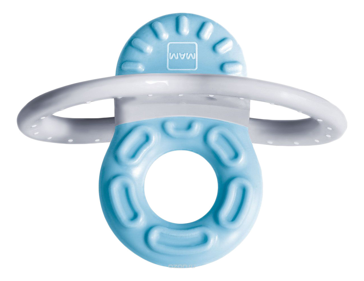 

Пропезыватель для зубов с клипсой-держателем Mini Teether With Clip Ice Blue & White (от 2мес, бело-голубой)