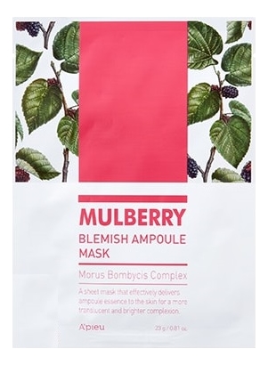 Тканевая маска для лица с экстрактом шелковицы Mulberry Blemish Ampoule Mask 23г