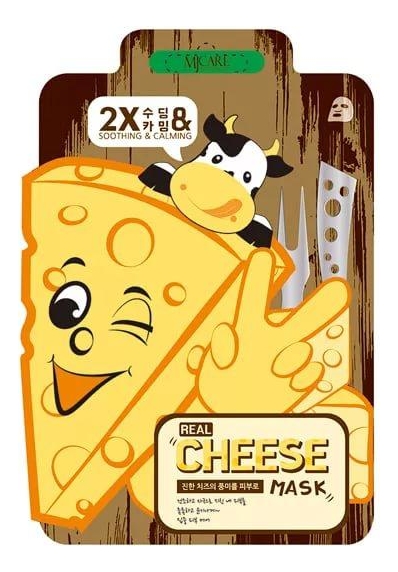 

Тканевая маска для лица успокаивающая MJ Care Real Cheese Calming & Soothing Mask 25г