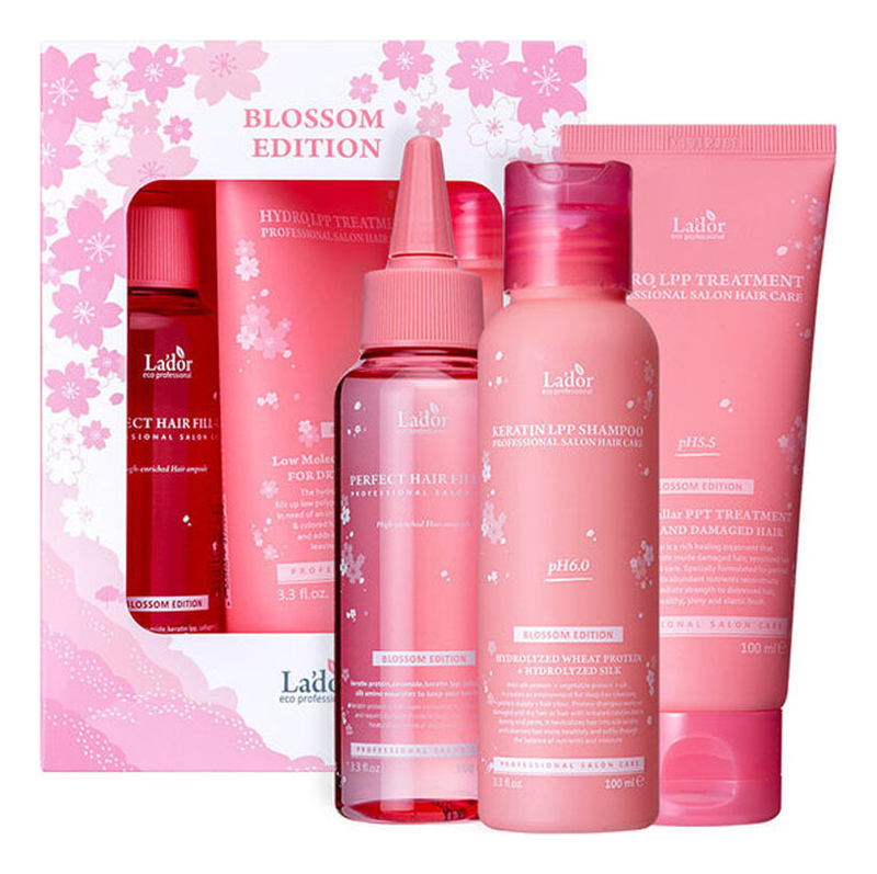 

Набор для волос Blossom Edition 3*100мл (филлер Perfect Hair Fill Up + шампунь с кератином Keratin LPP Shampoo + маска Hydro LPP Treatment)