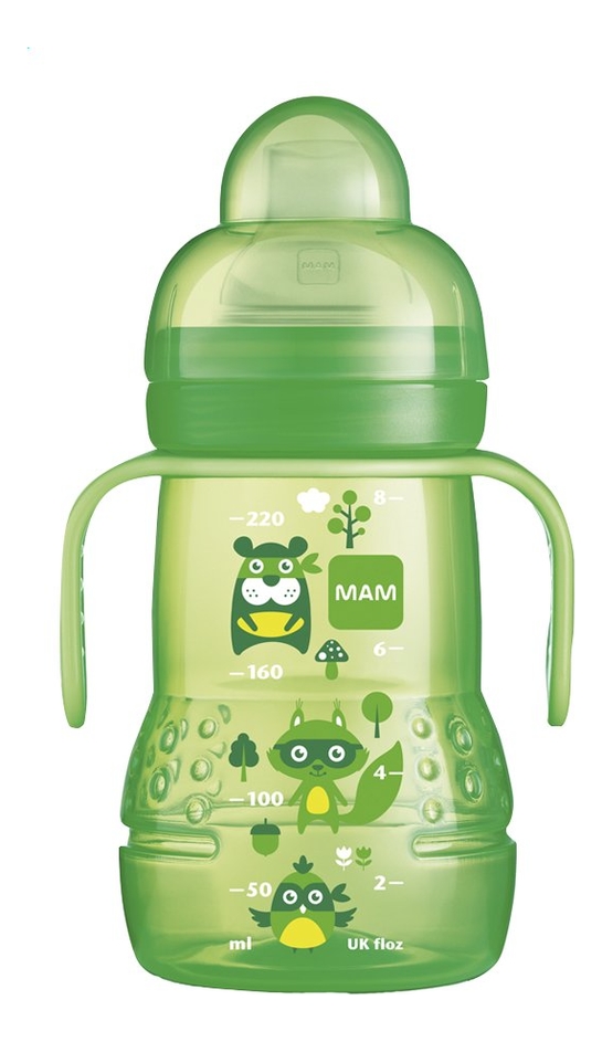 

Тренировочный поильник со сверхмягким носиком и силиконовой соской Trainer+ 220мл (от 4мес, зеленый)