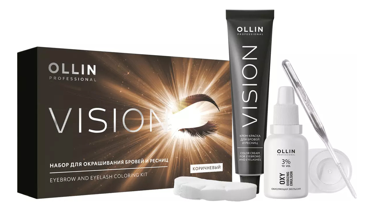 Краска для бровей ollin vision color cream set