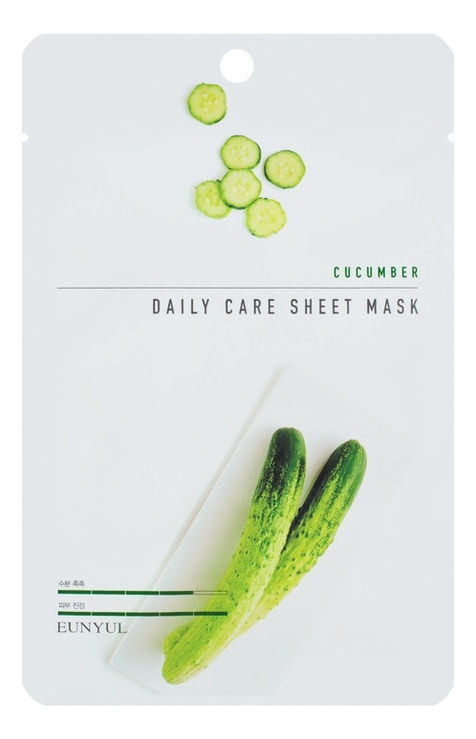 

Тканевая маска для лица с экстрактом огурца Cucumber Daily Care Sheet Mask 22г: Маска 3шт, Тканевая маска для лица с экстрактом огурца Cucumber Daily Care Sheet Mask 22г