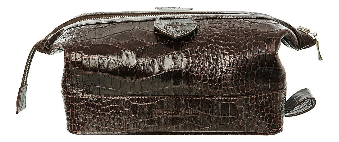

Косметичка на молнии Gentleman's Wash Bag Brown Crocodile