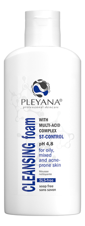 PLEYANA Очищающая пенка для лица с мультикислотным комплексом ST-Control Cleansing Foam